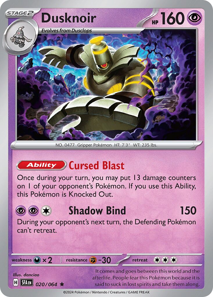 Dusknoir 020/64 — Shrouded Fable (English Pokémon TCG card)