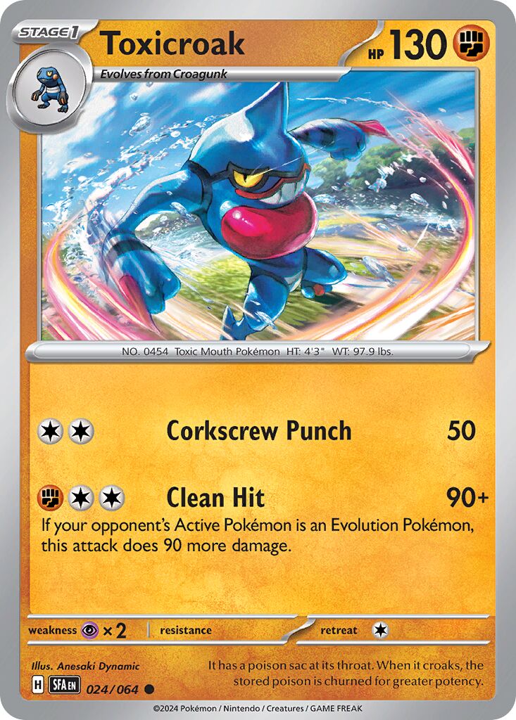 Toxicroak 024/64 — Shrouded Fable (English Pokémon TCG card)