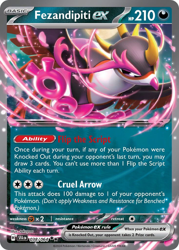 Fezandipiti ex 038/64 — Shrouded Fable (English Pokémon TCG card)