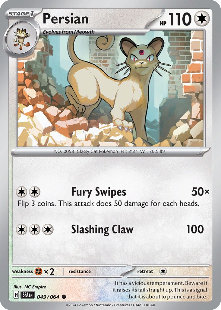 Persian 049/64 — Shrouded Fable (English Pokémon TCG card)