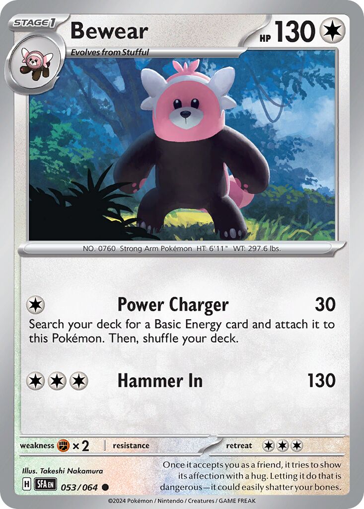 Bewear 053/64 — Shrouded Fable (English Pokémon TCG card)