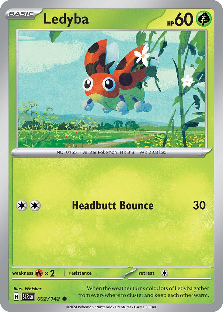 Ledyba 002/142 — Stellar Crown (English Pokémon TCG card)