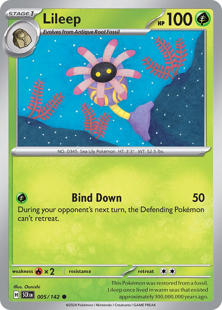 Lileep 005/142 — Stellar Crown (English Pokémon TCG card)