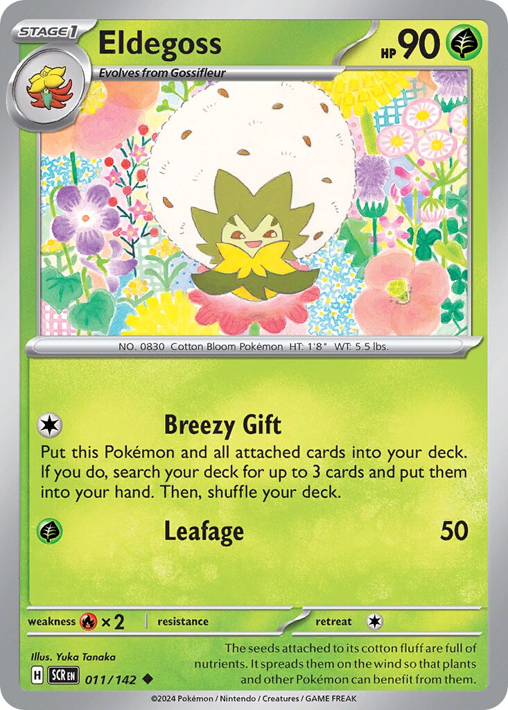 Eldegoss 011/142 — Stellar Crown (English Pokémon TCG card)