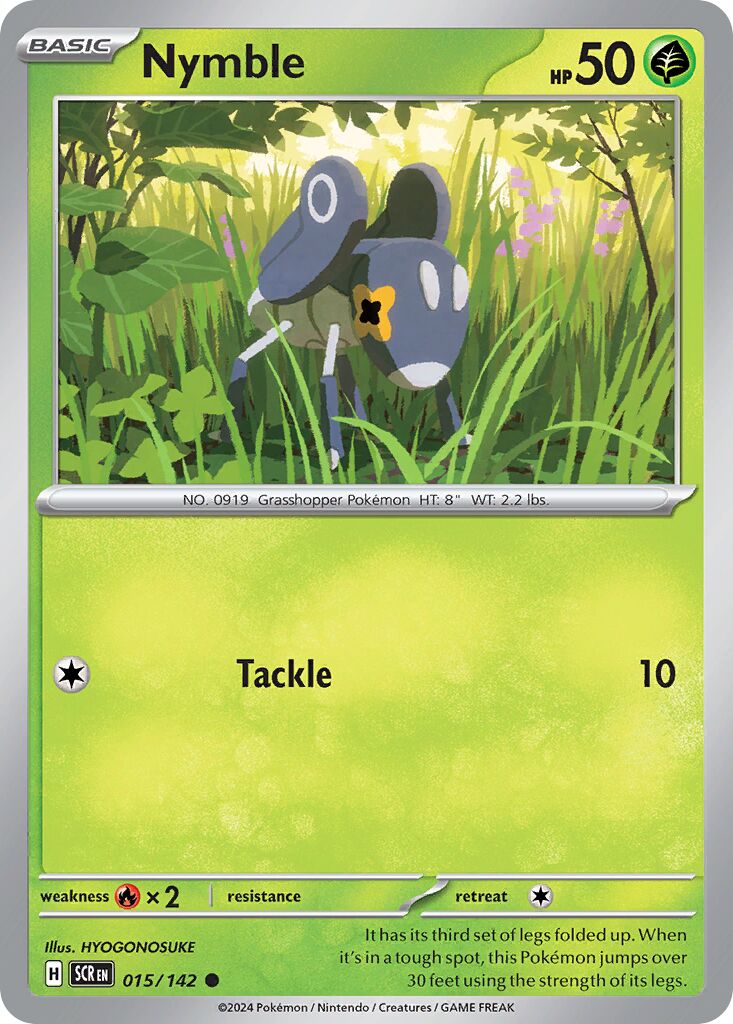 Nymble 015/142 — Stellar Crown (English Pokémon TCG card)