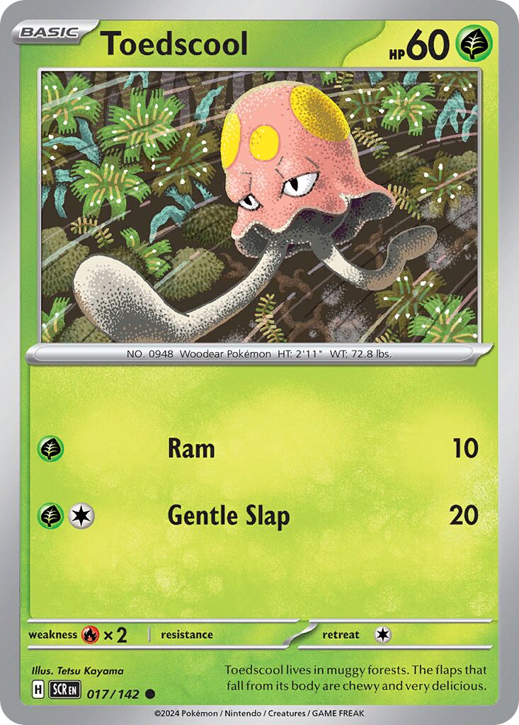 Toedscool 017/142 — Stellar Crown (English Pokémon TCG card)