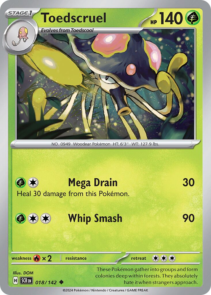 Toedscruel 018/142 — Stellar Crown (English Pokémon TCG card)