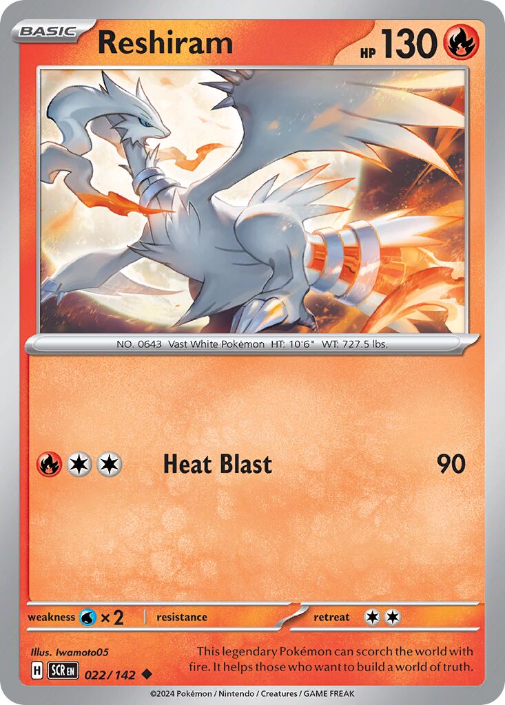 Reshiram 022/142 — Stellar Crown (English Pokémon TCG card)