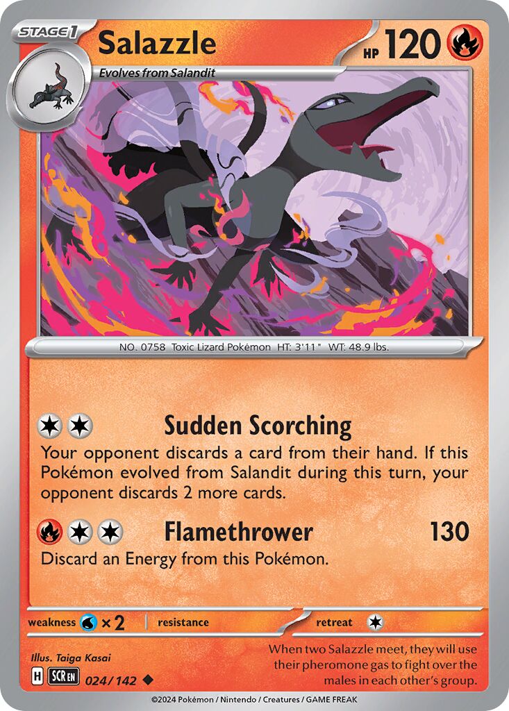 Salazzle 024/142 — Stellar Crown (English Pokémon TCG card)