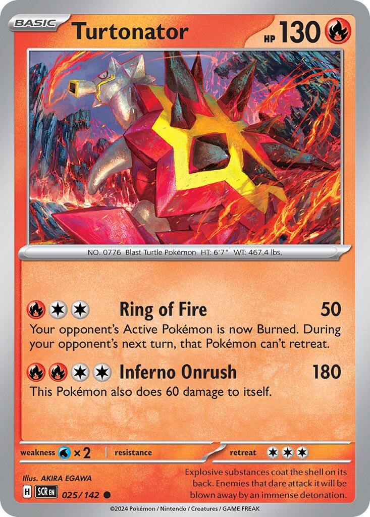 Turtonator 025/142 — Stellar Crown (English Pokémon TCG card)