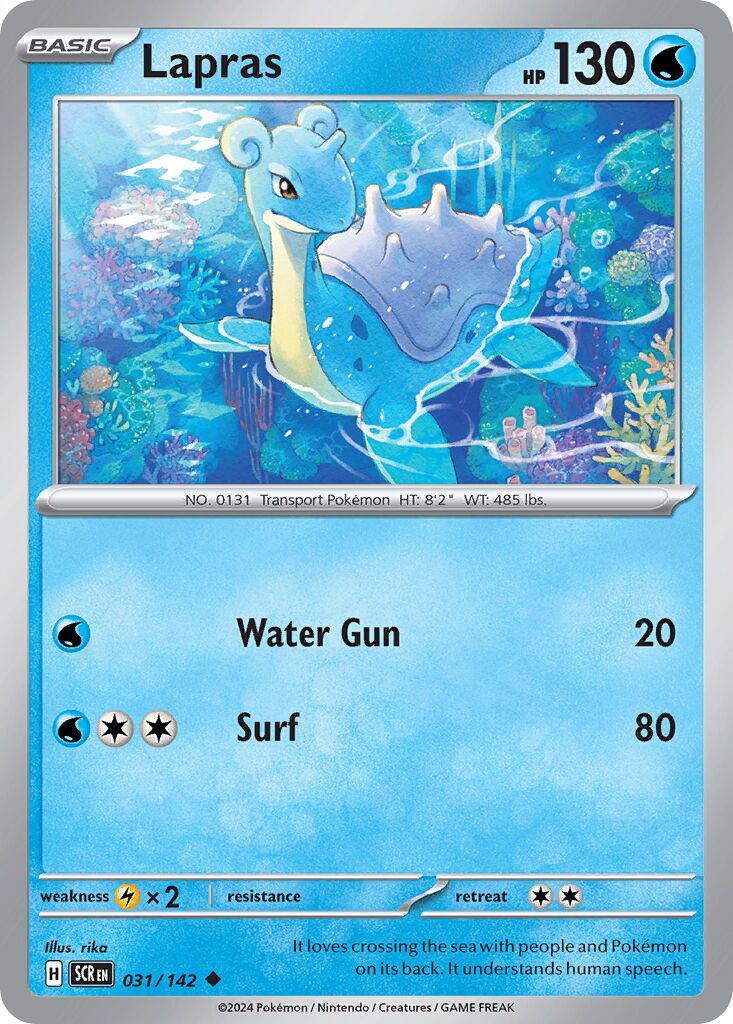 Lapras 031/142 — Stellar Crown (English Pokémon TCG card)
