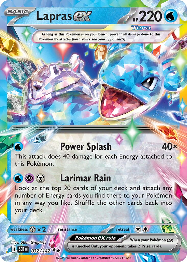 Lapras ex 032/142 — Stellar Crown (English Pokémon TCG card)