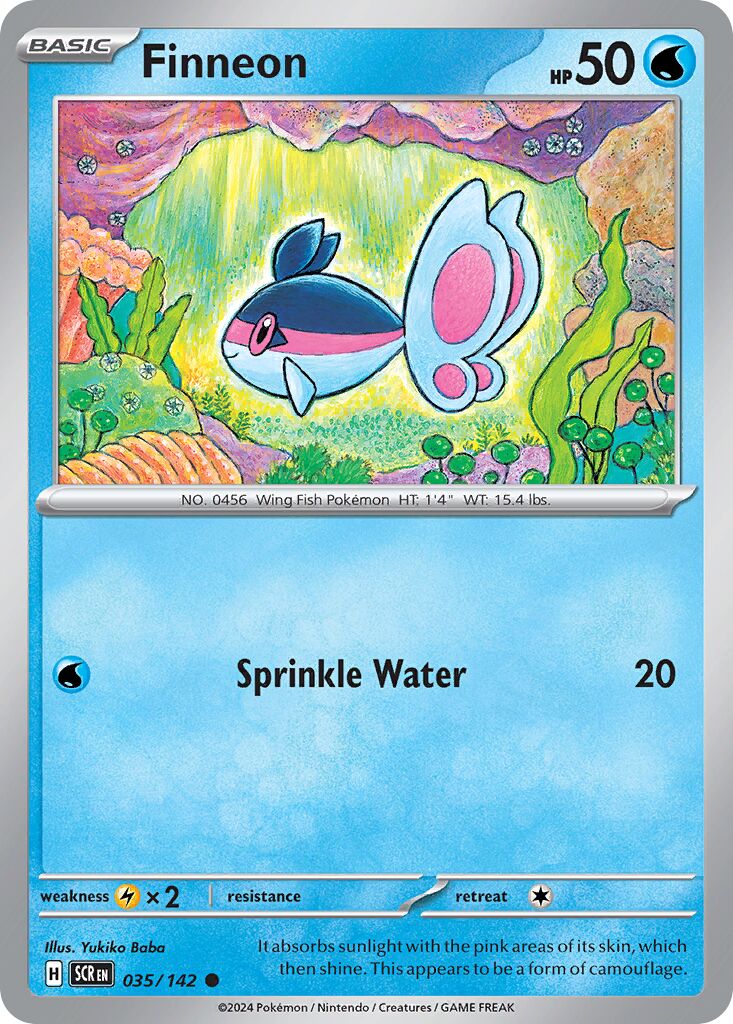 Finneon 035/142 — Stellar Crown (English Pokémon TCG card)