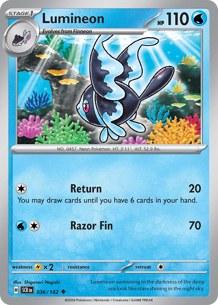 Lumineon 036/142 — Stellar Crown (English Pokémon TCG card)