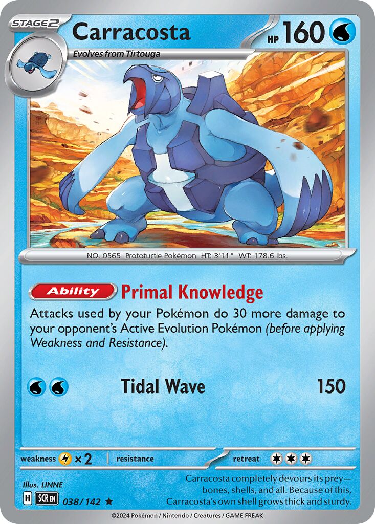 Carracosta 038/142 — Stellar Crown (English Pokémon TCG card)
