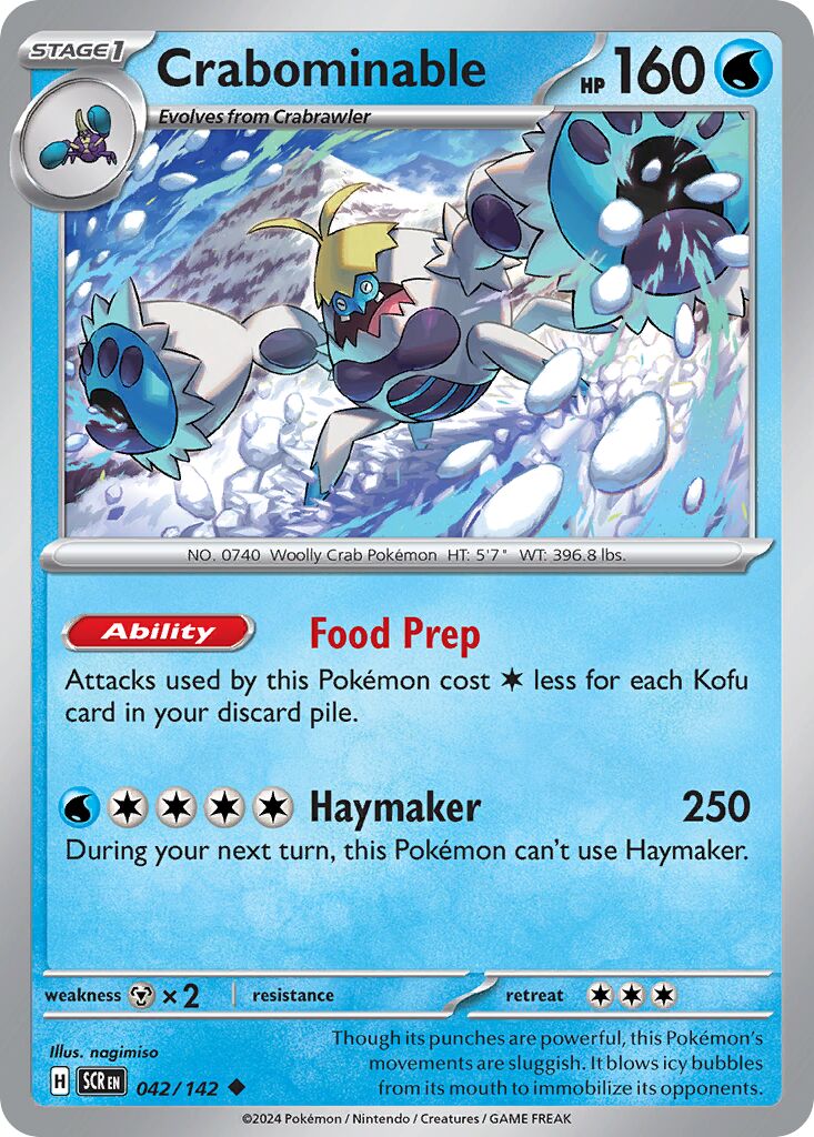 Crabominable 042/142 — Stellar Crown (English Pokémon TCG card)