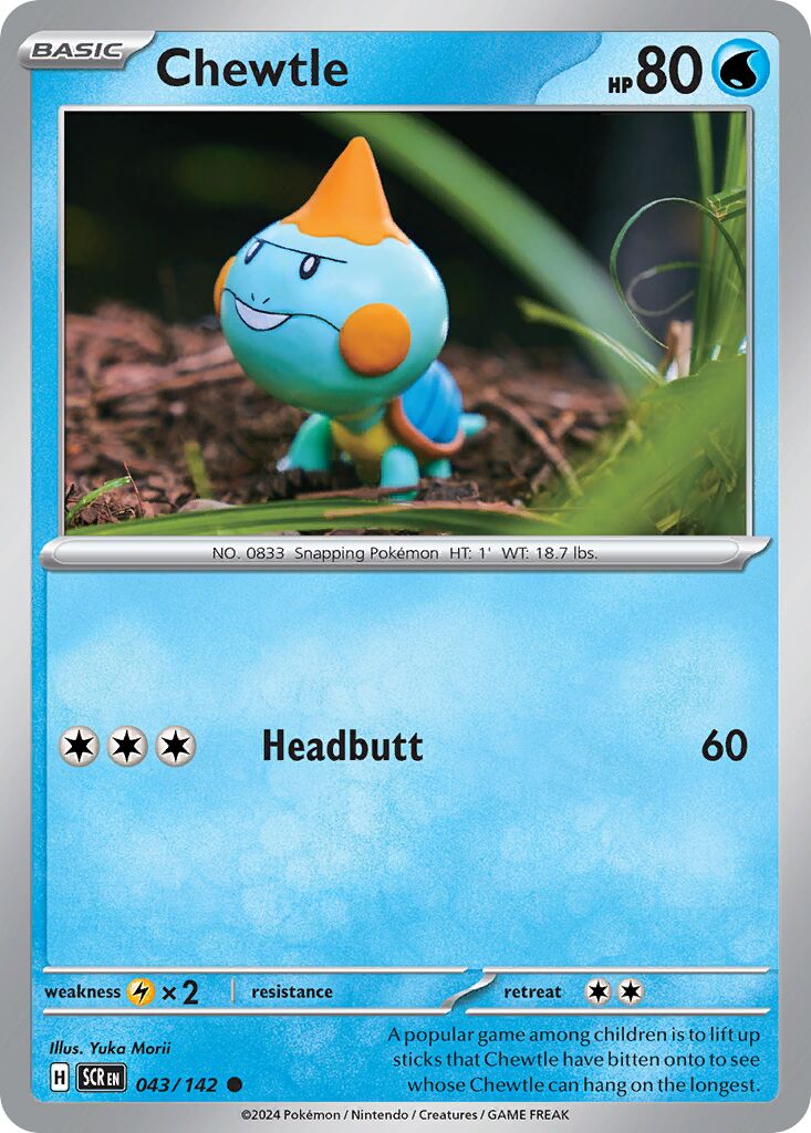 Chewtle 043/142 — Stellar Crown (English Pokémon TCG card)