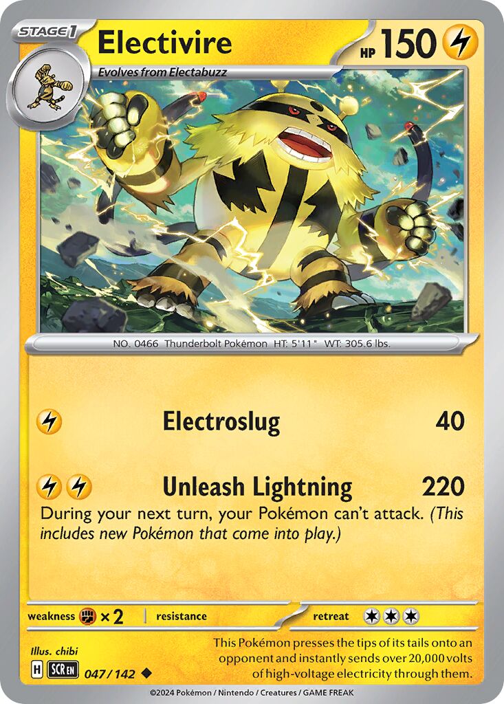 Electivire 047/142 — Stellar Crown (English Pokémon TCG card)