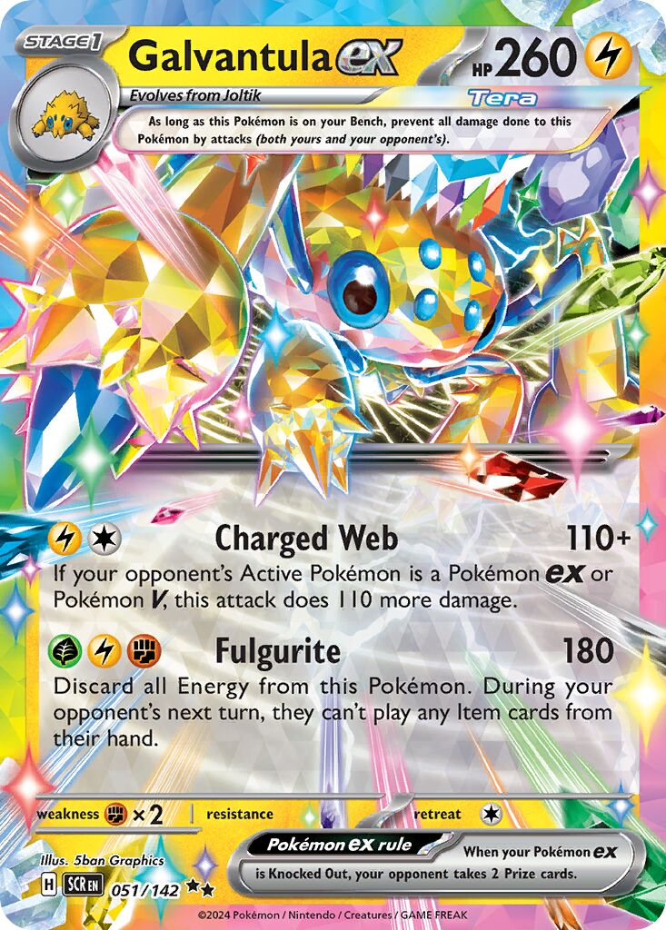Galvantula ex 051/142 — Stellar Crown (English Pokémon TCG card)