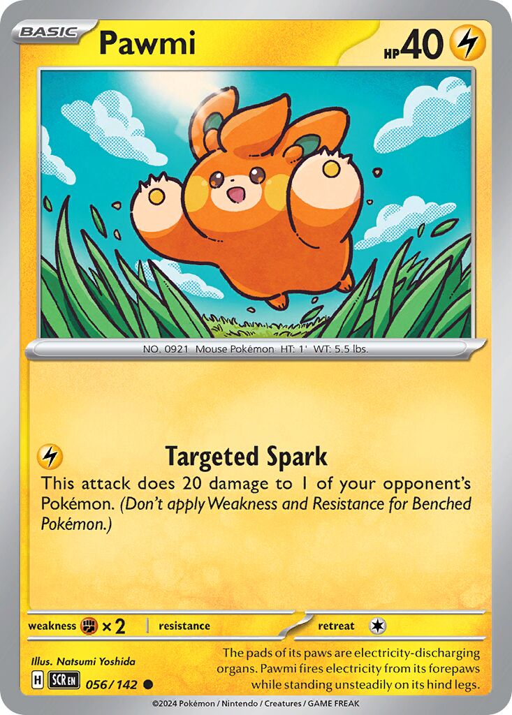 Pawmi 056/142 — Stellar Crown (English Pokémon TCG card)