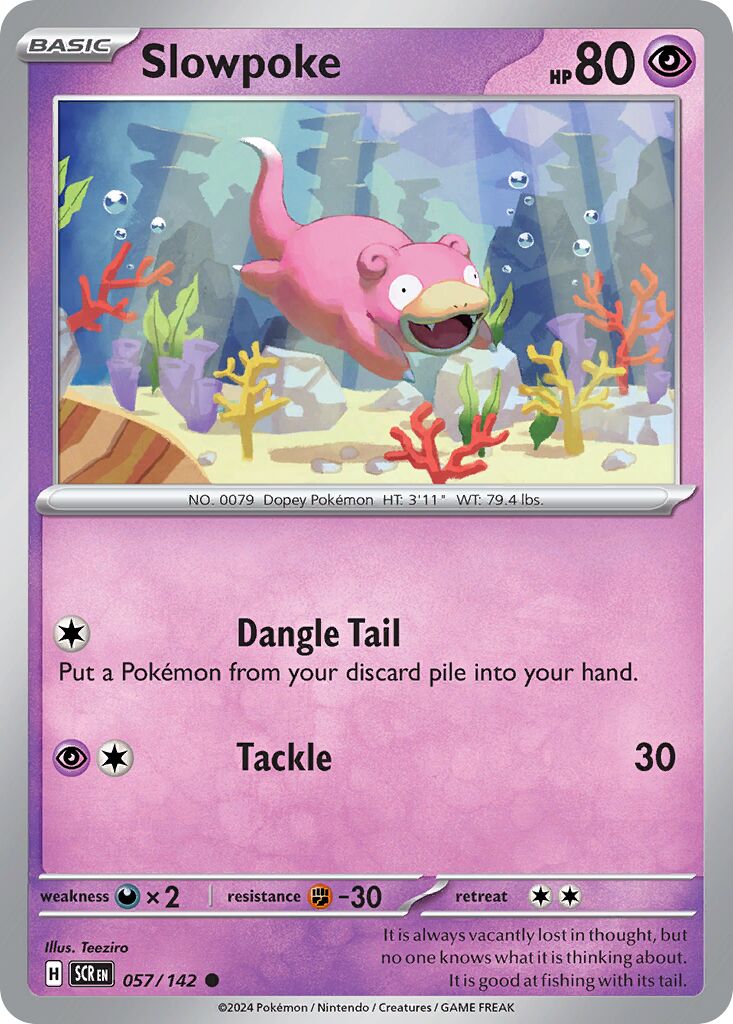 Slowpoke 057/142 — Stellar Crown (English Pokémon TCG card)