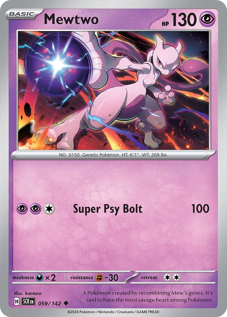 Mewtwo 059/142 — Stellar Crown (English Pokémon TCG card)
