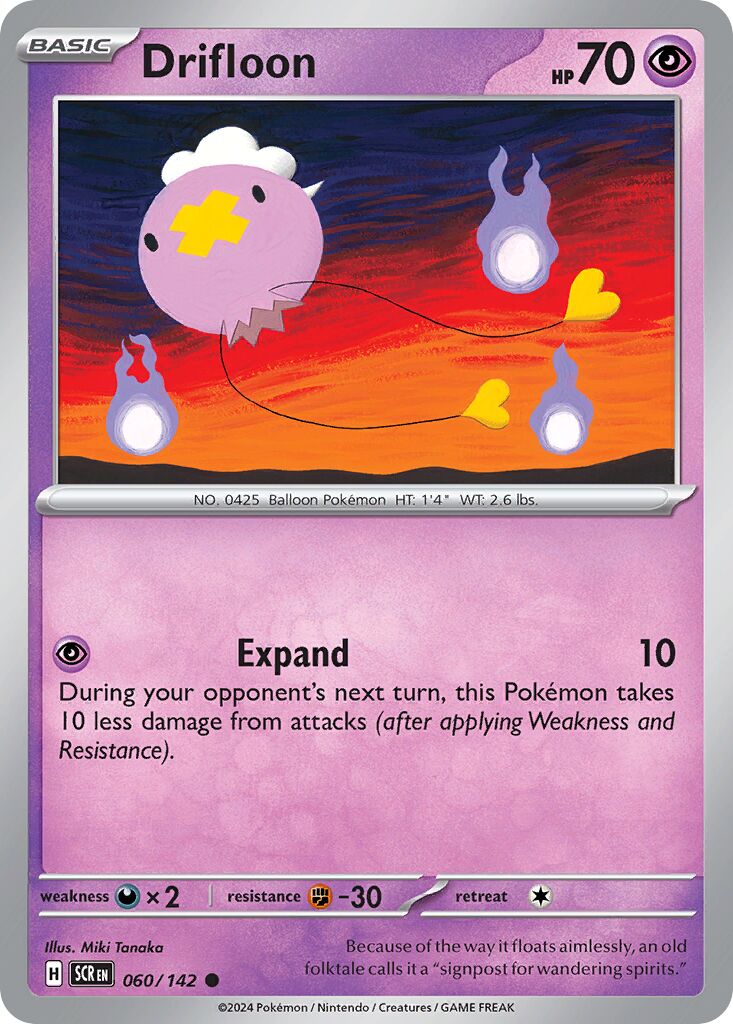 Drifloon 060/142 — Stellar Crown (English Pokémon TCG card)