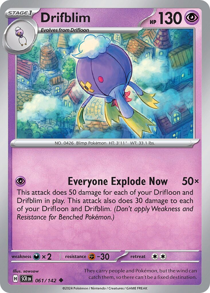 Drifblim 061/142 — Stellar Crown (English Pokémon TCG card)