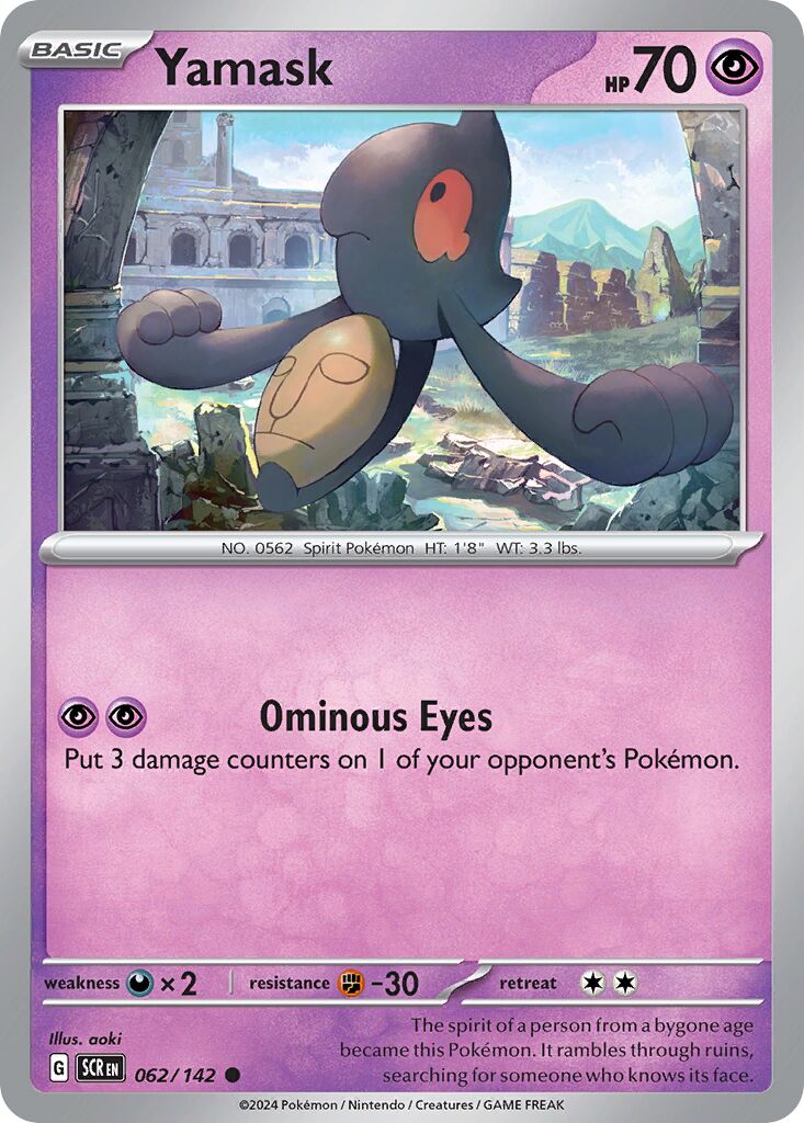 Yamask 062/142 — Stellar Crown (English Pokémon TCG card)