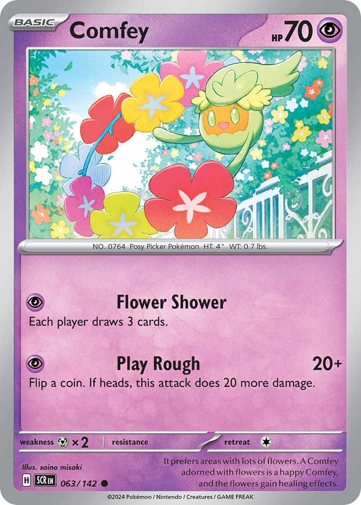 Comfey 063/142 — Stellar Crown (English Pokémon TCG card)