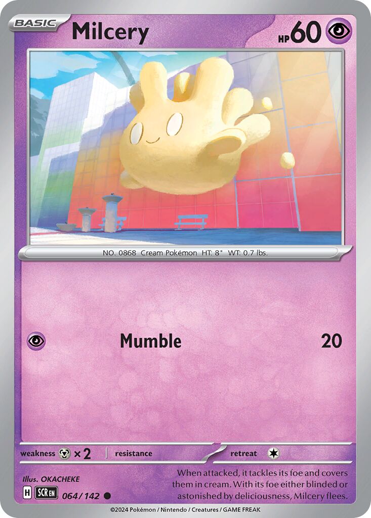 Milcery 064/142 — Stellar Crown (English Pokémon TCG card)