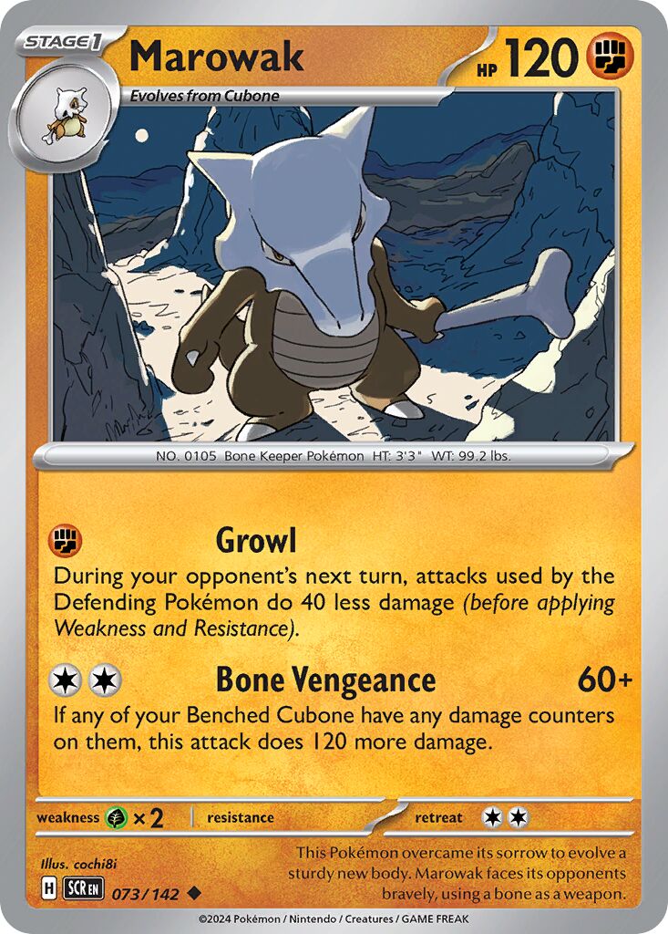 Marowak 073/142 — Stellar Crown (English Pokémon TCG card)