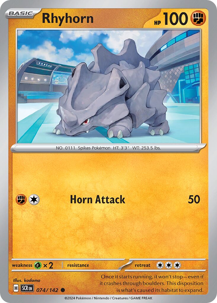 Rhyhorn 074/142 — Stellar Crown (English Pokémon TCG card)