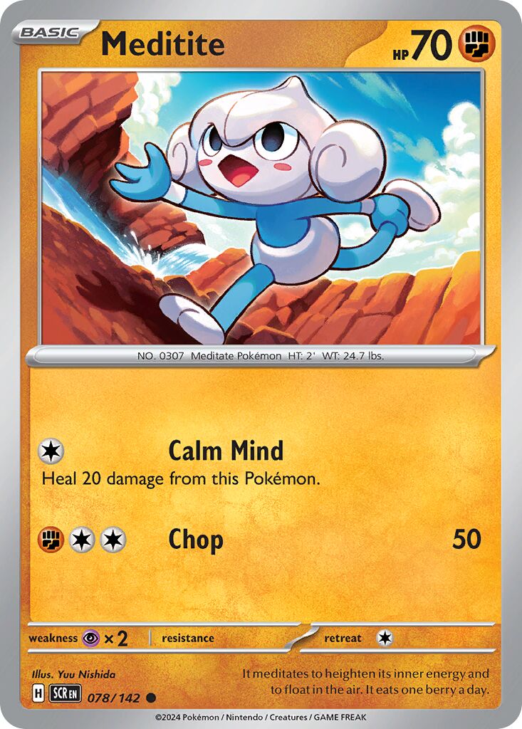 Meditite 078/142 — Stellar Crown (English Pokémon TCG card)