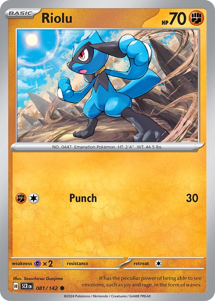 Riolu 081/142 — Stellar Crown (English Pokémon TCG card)