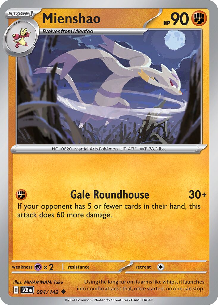 Mienshao 084/142 — Stellar Crown (English Pokémon TCG card)