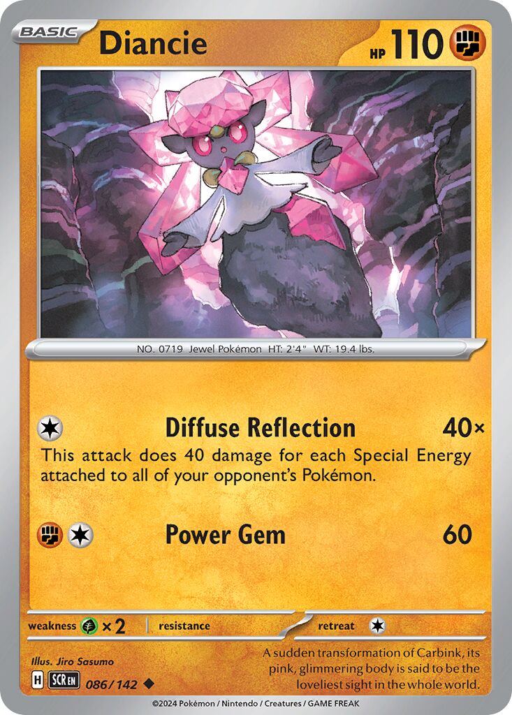 Diancie 086/142 — Stellar Crown (English Pokémon TCG card)