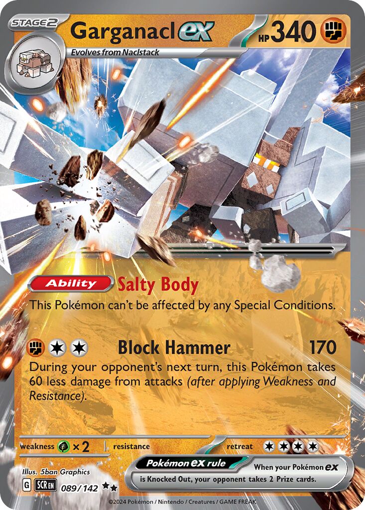 Garganacl ex 089/142 — Stellar Crown (English Pokémon TCG card)