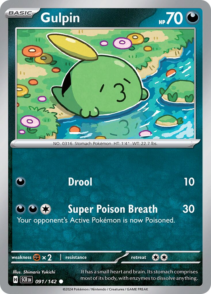 Gulpin 091/142 — Stellar Crown (English Pokémon TCG card)