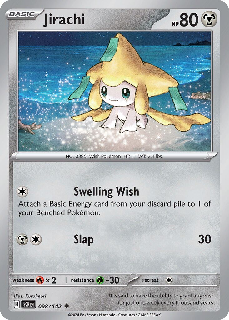 Jirachi 098/142 — Stellar Crown (English Pokémon TCG card)