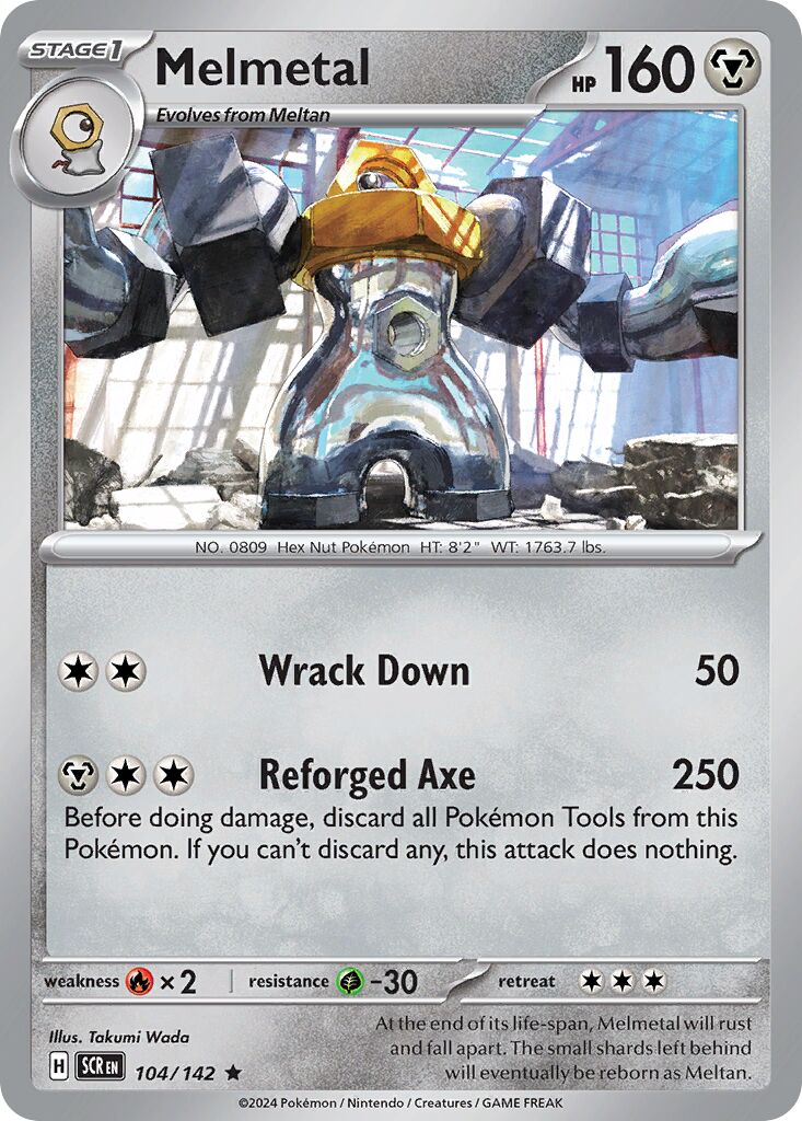 Melmetal 104/142 — Stellar Crown (English Pokémon TCG card)