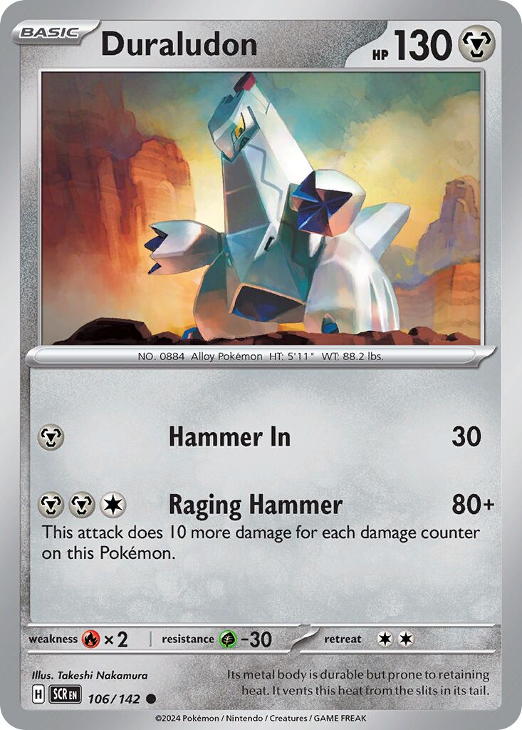 Duraludon 106/142 — Stellar Crown (English Pokémon TCG card)