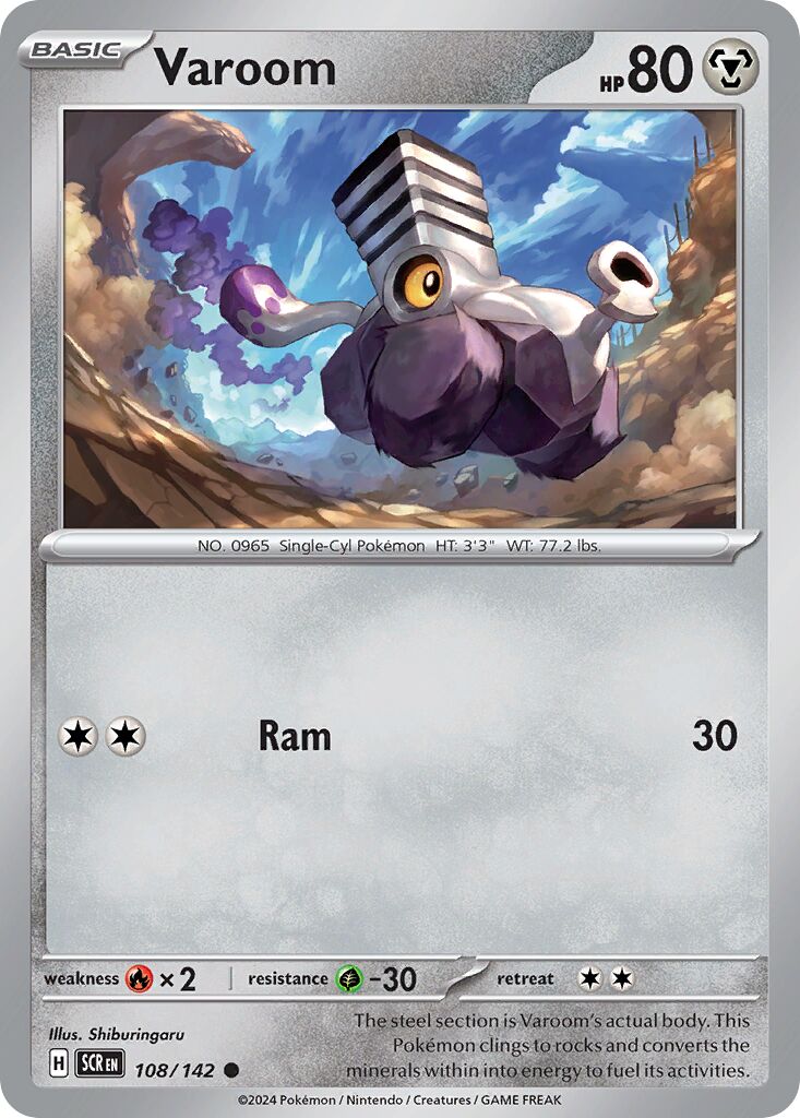 Varoom 108/142 — Stellar Crown (English Pokémon TCG card)