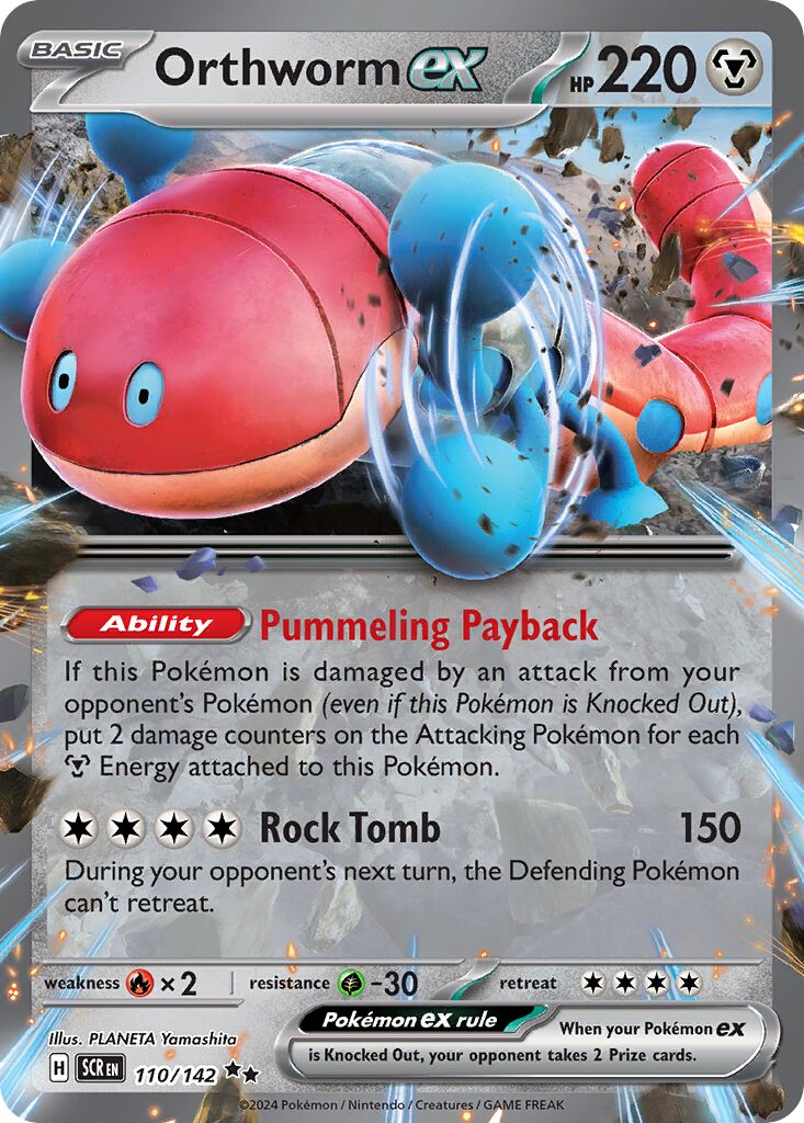 Orthworm ex 110/142 — Stellar Crown (English Pokémon TCG card)