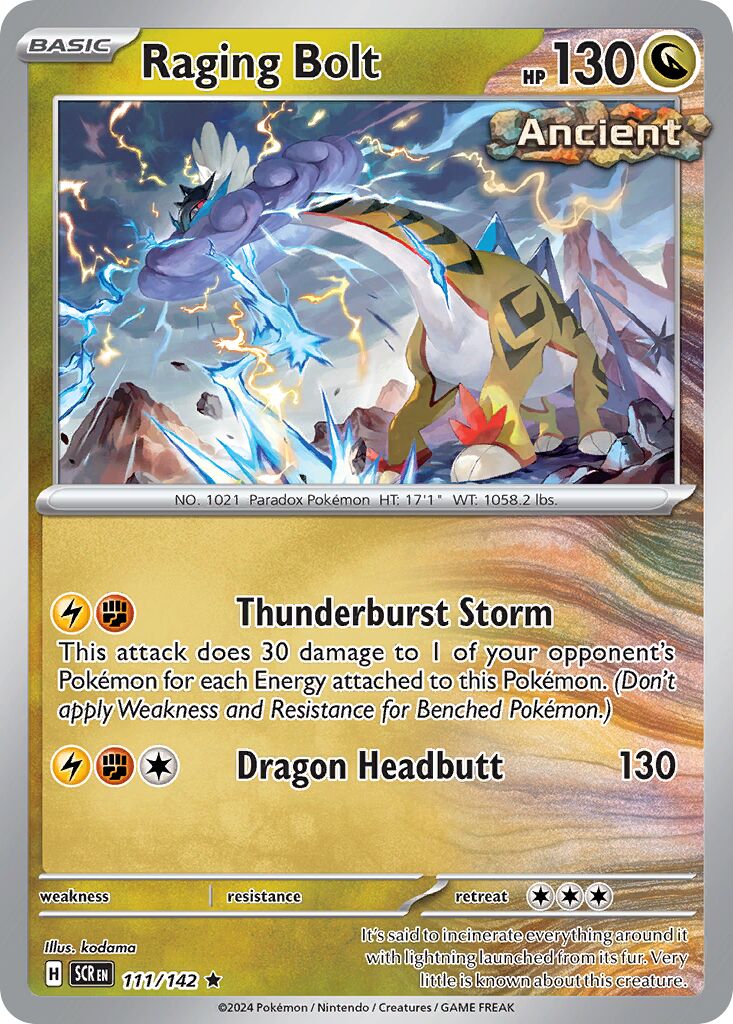Raging Bolt 111/142 — Stellar Crown (English Pokémon TCG card)