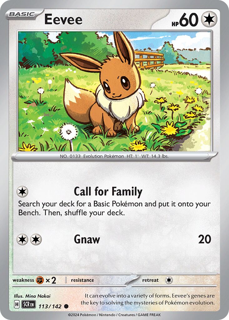 Eevee 113/142 — Stellar Crown (English Pokémon TCG card)