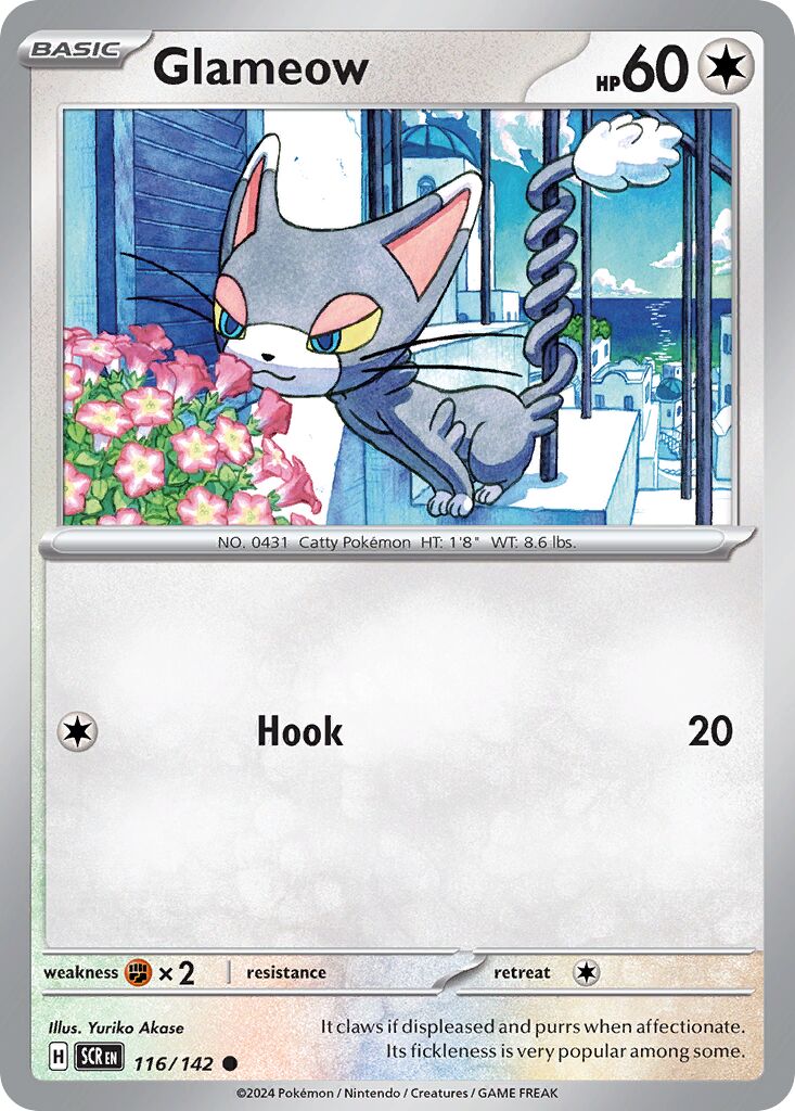Glameow 116/142 — Stellar Crown (English Pokémon TCG card)