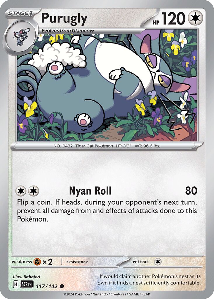 Purugly 117/142 — Stellar Crown (English Pokémon TCG card)