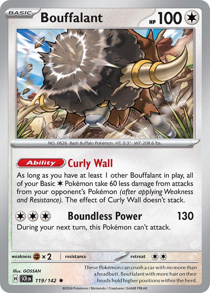 Bouffalant 119/142 — Stellar Crown (English Pokémon TCG card)