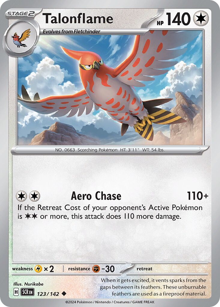 Talonflame 123/142 — Stellar Crown (English Pokémon TCG card)